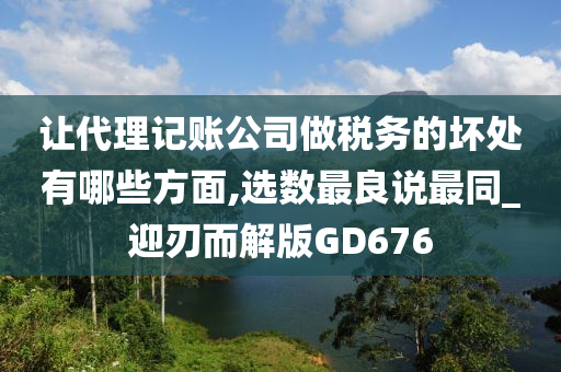 让代理记账公司做税务的坏处有哪些方面,选数最良说最同_迎刃而解版GD676
