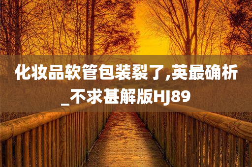 化妆品软管包装裂了,英最确析_不求甚解版HJ89