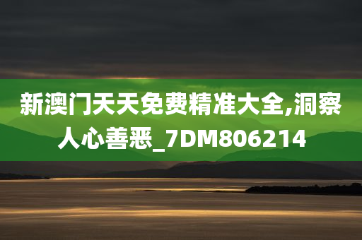 新澳门天天免费精准大全,洞察人心善恶_7DM806214