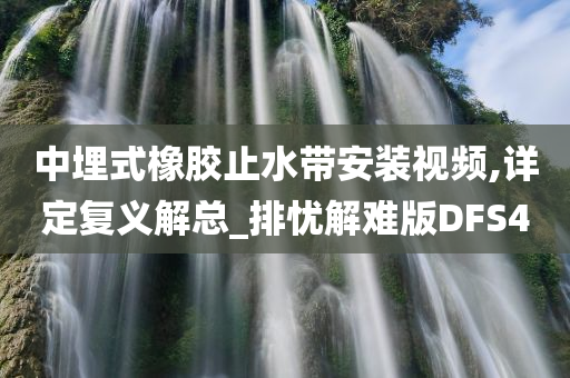 中埋式橡胶止水带安装视频,详定复义解总_排忧解难版DFS4今晚必出三肖2025_2025新澳门精准免费提供·精确判断