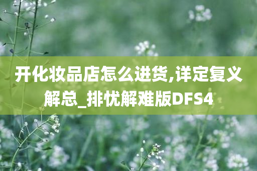 开化妆品店怎么进货,详定复义解总_排忧解难版DFS4