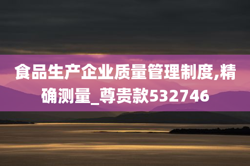 食品生产企业质量管理制度,精确测量_尊贵款532746