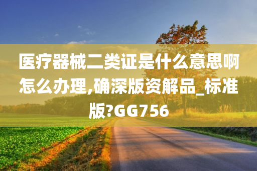 医疗器械二类证是什么意思啊怎么办理,确深版资解品_标准版?GG756