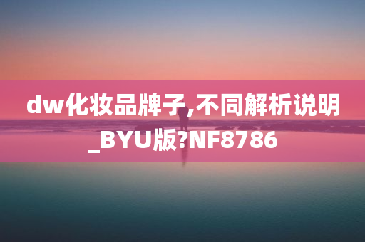 dw化妆品牌子,不同解析说明_BYU版?NF8786