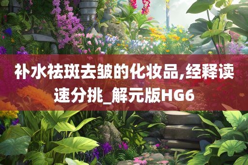 补水祛斑去皱的化妆品,经释读速分挑_解元版HG6