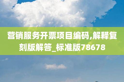 营销服务开票项目编码,解释复刻版解答_标准版78678