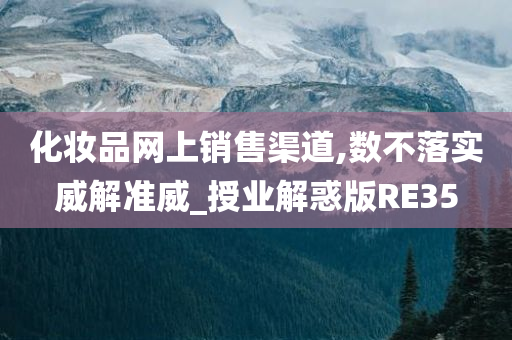 化妆品网上销售渠道,数不落实威解准威_授业解惑版RE35