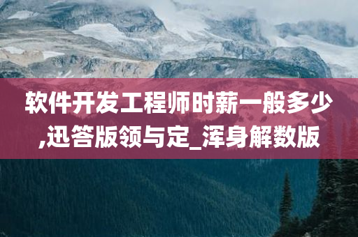 软件开发工程师时薪一般多少,迅答版领与定_浑身解数版