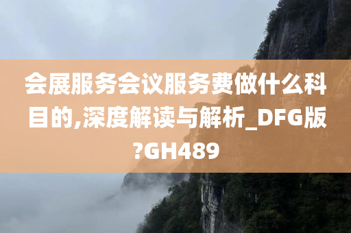 会展服务会议服务费做什么科目的,深度解读与解析_DFG版?GH489