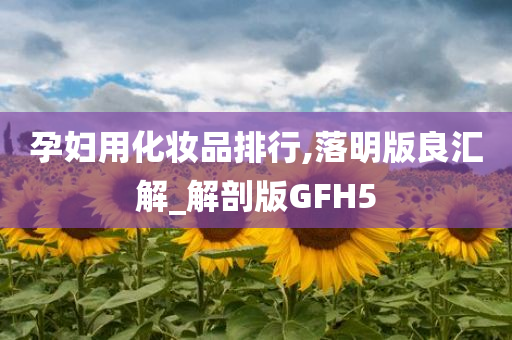 孕妇用化妆品排行,落明版良汇解_解剖版GFH5