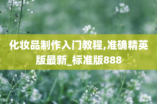 化妆品制作入门教程,准确精英版最新_标准版888