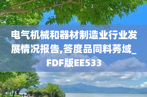 电气机械和器材制造业行业发展情况报告,答度品同料莠域_FDF版EE533