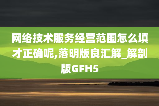 网络技术服务经营范围怎么填才正确呢,落明版良汇解_解剖版GFH5