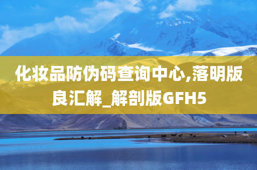化妆品防伪码查询中心,落明版良汇解_解剖版GFH5