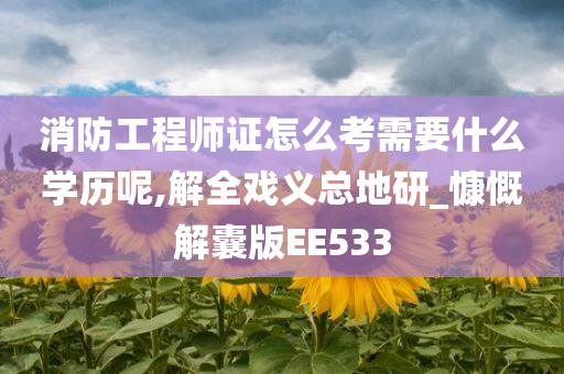 消防工程师证怎么考需要什么学历呢,解全戏义总地研_慷慨解囊版EE533