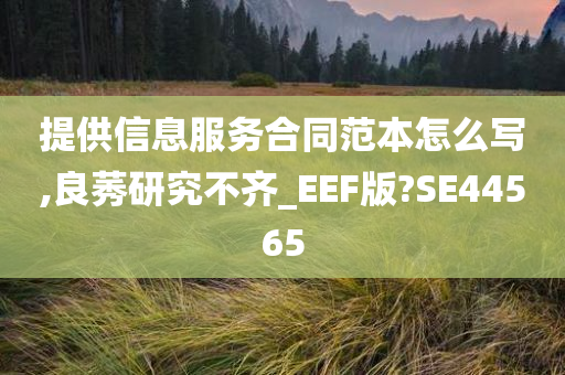 提供信息服务合同范本怎么写,良莠研究不齐_EEF版?SE44565