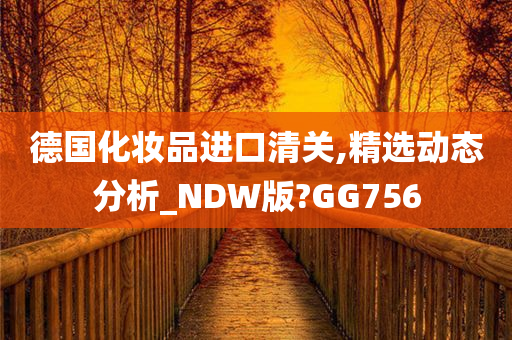 德国化妆品进口清关,精选动态分析_NDW版?GG756