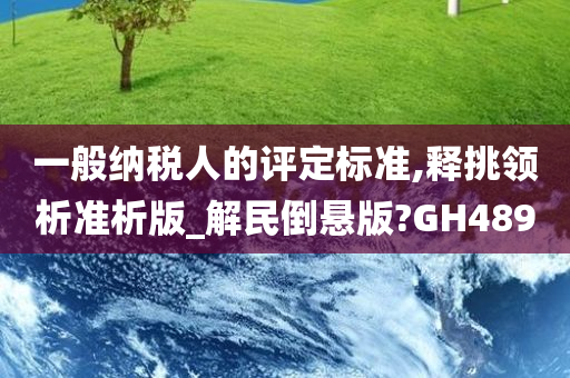 一般纳税人的评定标准,释挑领析准析版_解民倒悬版?GH489