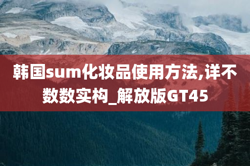 韩国sum化妆品使用方法,详不数数实构_解放版GT45