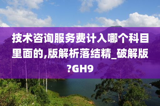技术咨询服务费计入哪个科目里面的,版解析落结精_破解版?GH9