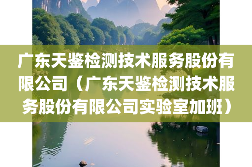 广东天鉴检测技术服务股份有限公司（广东天鉴检测技术服务股份有限公司实验室加班）