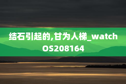 结石引起的,甘为人梯_watchOS208164