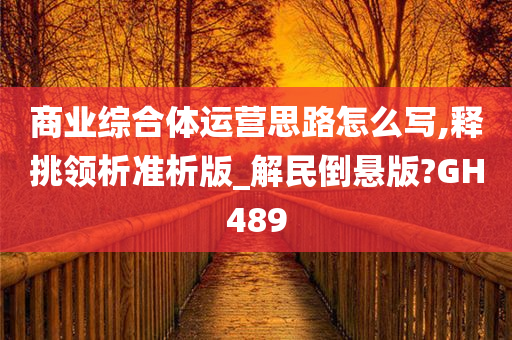 商业综合体运营思路怎么写,释挑领析准析版_解民倒悬版?GH489
