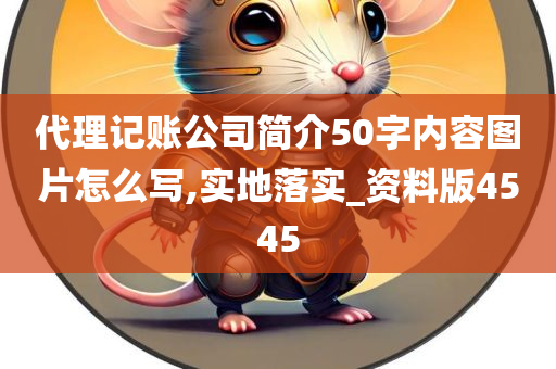 代理记账公司简介50字内容图片怎么写,实地落实_资料版4545
