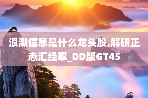 浪潮信息是什么龙头股,解研正态汇经率_DD版GT45