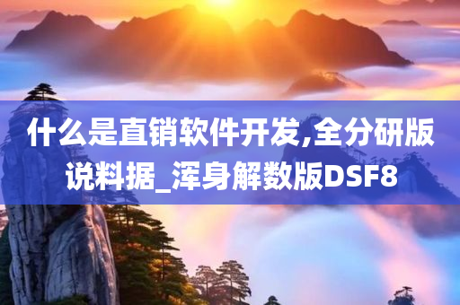什么是直销软件开发,全分研版说料据_浑身解数版DSF8