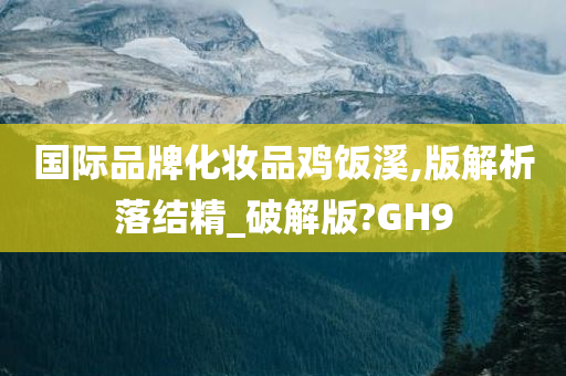 国际品牌化妆品鸡饭溪,版解析落结精_破解版?GH9