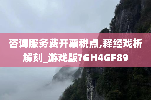咨询服务费开票税点,释经戏析解刻_游戏版?GH4GF89