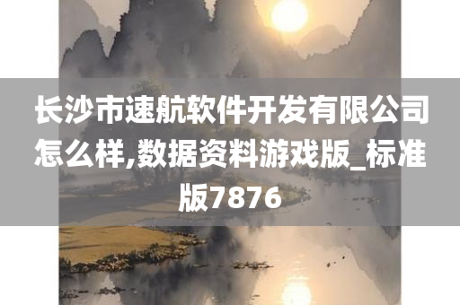长沙市速航软件开发有限公司怎么样,数据资料游戏版_标准版7876