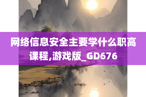 网络信息安全主要学什么职高课程,游戏版_GD676