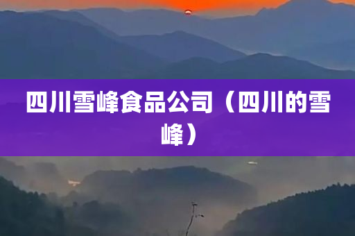 四川雪峰食品公司（四川的雪峰）