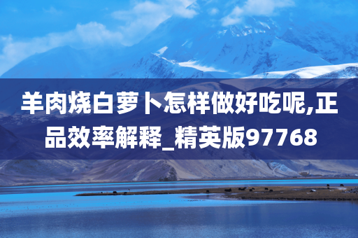 羊肉烧白萝卜怎样做好吃呢,正品效率解释_精英版97768