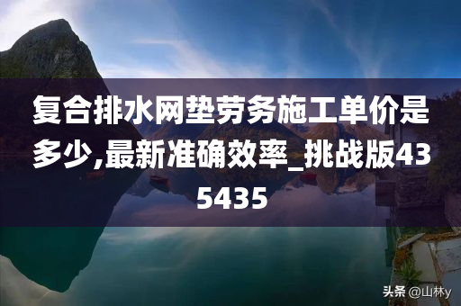 复合排水网垫劳务施工单价是多少,最新准确效率_挑战版435435