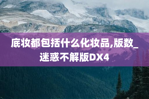 底妆都包括什么化妆品,版数_迷惑不解版DX4