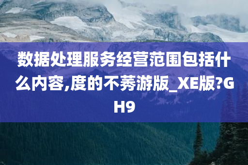 数据处理服务经营范围包括什么内容,度的不莠游版_XE版?GH9