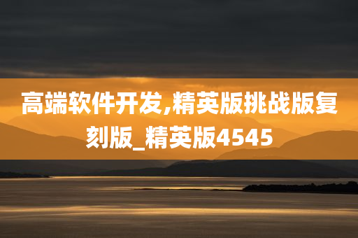 高端软件开发,精英版挑战版复刻版_精英版4545