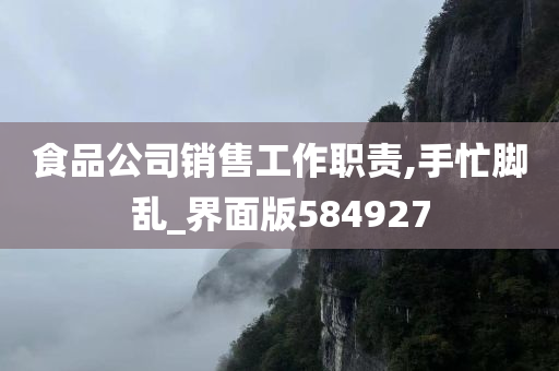 食品公司销售工作职责,手忙脚乱_界面版584927