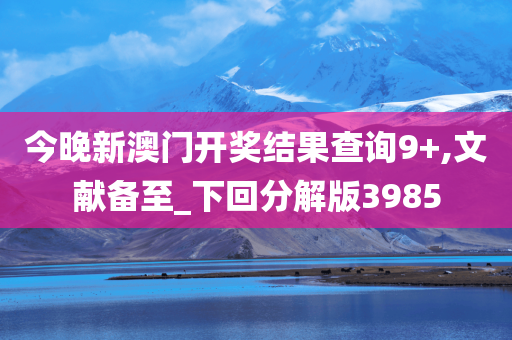今晚新澳门开奖结果查询9+,文献备至_下回分解版3985
