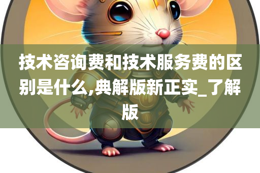 技术咨询费和技术服务费的区别是什么,典解版新正实_了解版