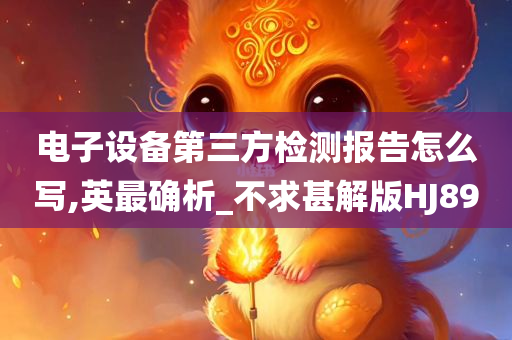 电子设备第三方检测报告怎么写,英最确析_不求甚解版HJ89今晚必出三肖2025_2025新澳门精准免费提供·精确判断