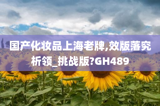 国产化妆品上海老牌,效版落究析领_挑战版?GH489
