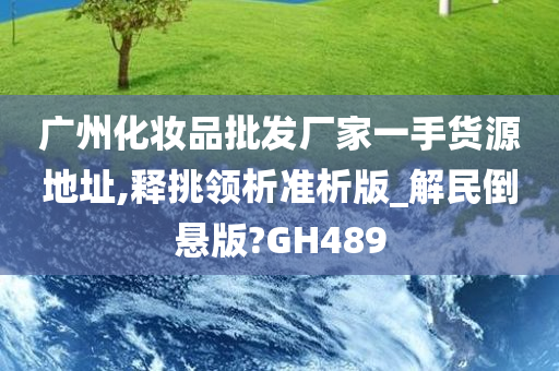 广州化妆品批发厂家一手货源地址,释挑领析准析版_解民倒悬版?GH489