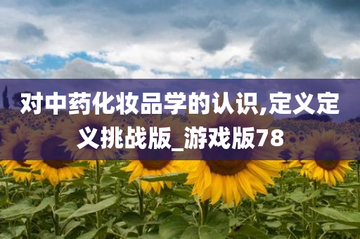 对中药化妆品学的认识,定义定义挑战版_游戏版78