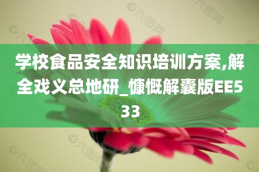 学校食品安全知识培训方案,解全戏义总地研_慷慨解囊版EE533