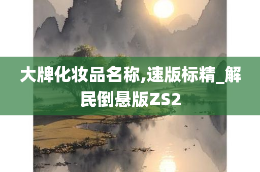 大牌化妆品名称,速版标精_解民倒悬版ZS2