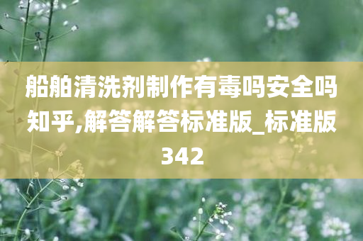 船舶清洗剂制作有毒吗安全吗知乎,解答解答标准版_标准版342